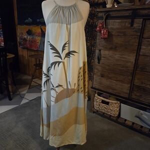 Cost Plus World Market Light Gray Midi Dress